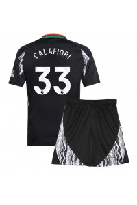 Arsenal Riccardo Calafiori #33 Babyklær Borte Fotballdrakt til barn 2024-25 Korte ermer (+ Korte bukser)